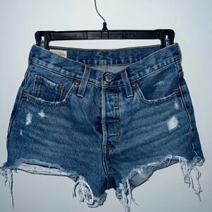 Levi's Distressed Blue Jean Shorts